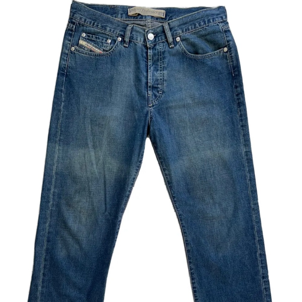 Mens Diesel Industry Blue Denim Jeans Medium Wash Size 32x28.5